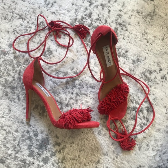 Steve Madden Shoes - Steve Madden Red Fringe Heels